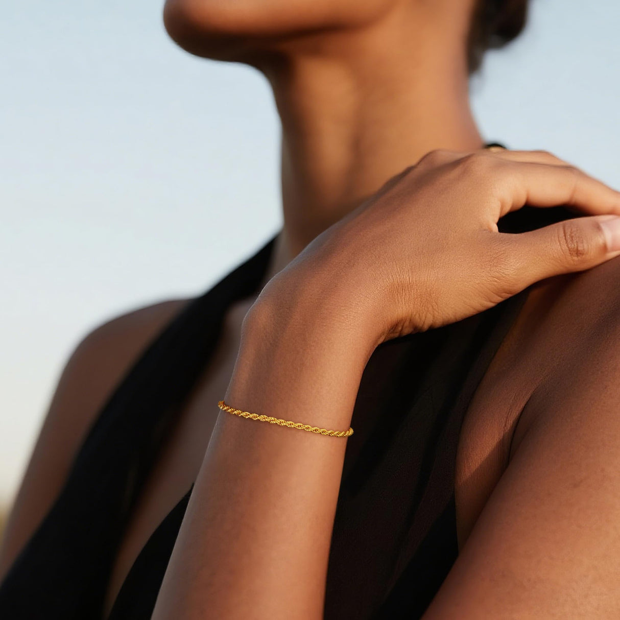 Goldegg Gold Bracelets for Women, 925 Sterling Silver 3MM Rope Bracelets