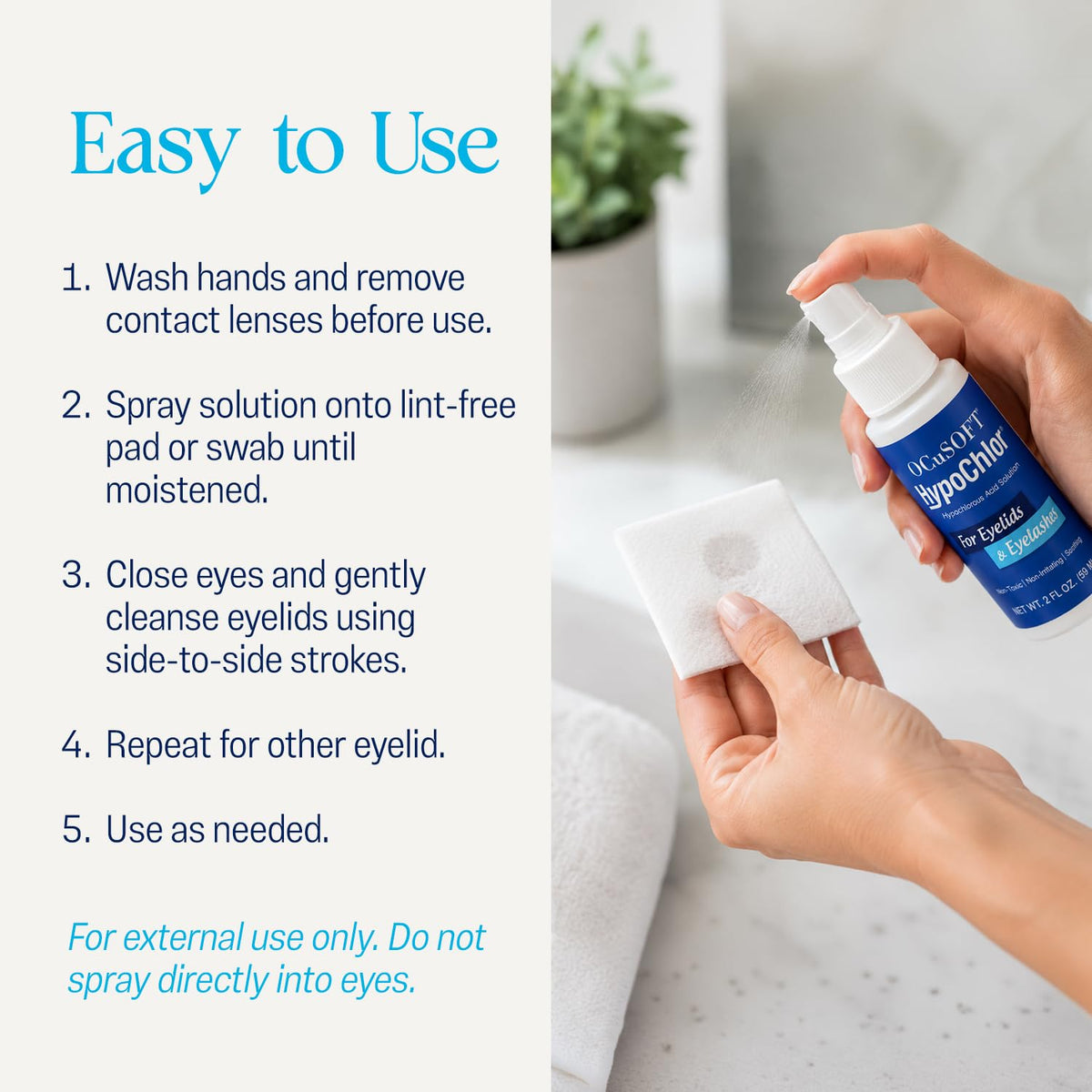 OCuSOFT HypoChlor Spray - Hypochlorous Acid Spray for Eyelids - 2 fl oz