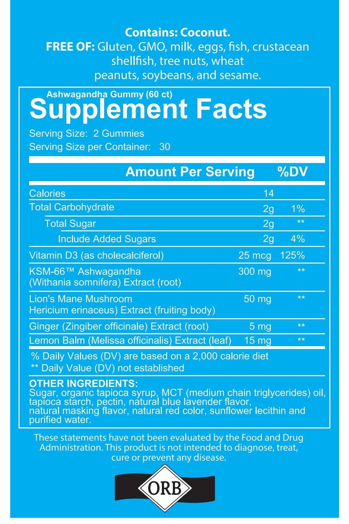 4 Your Wellness Ashwagandha Gummies Mixed Berry KSM-66, Lion's Mane, Vitamin-D, Non-GMO, Gluten-Free, Gelatin Free & Kosher (60 Count (Pack of 1))