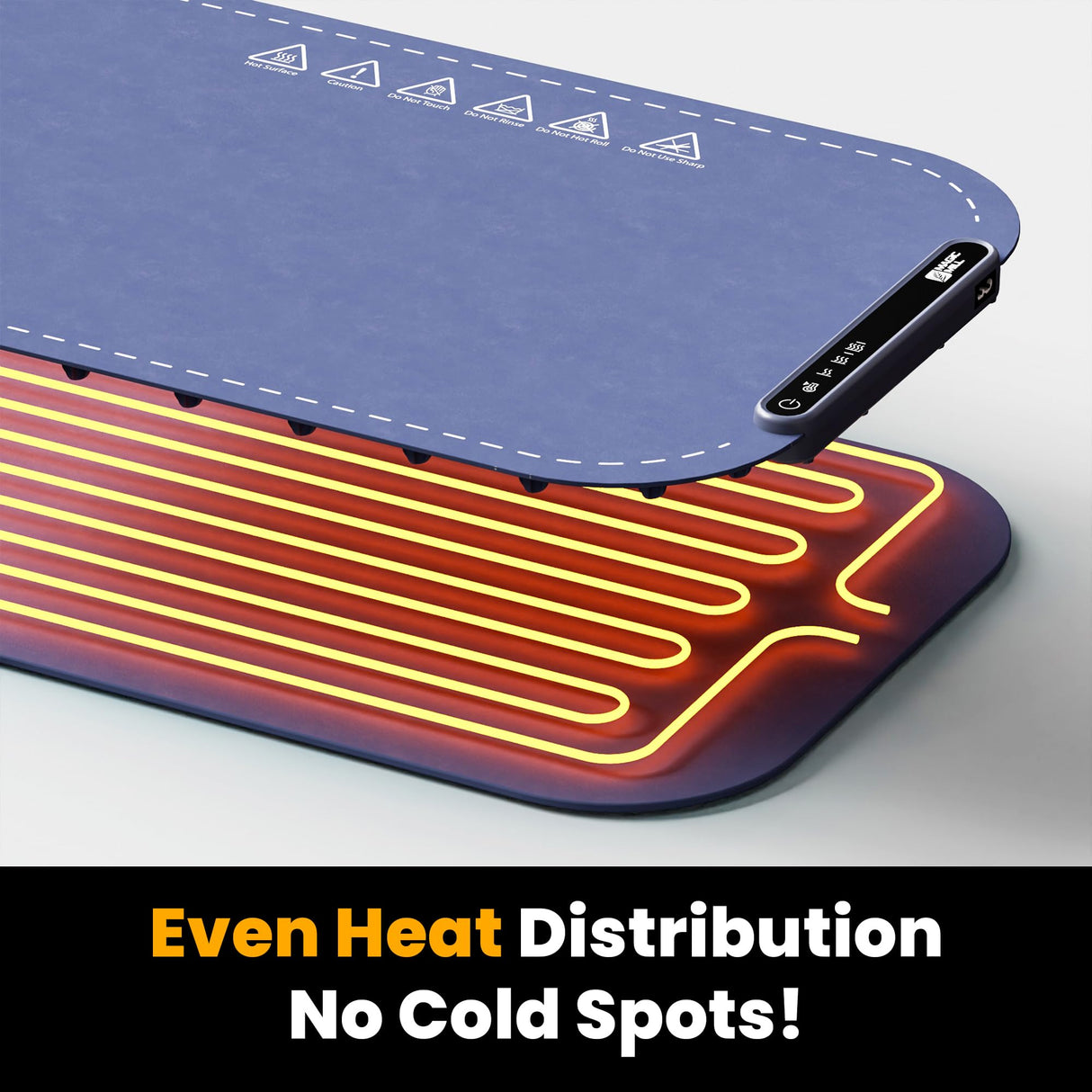 Magic Mill Warming Mat for Food - Premium XL Electric Warming Tray, 3 Temperature Levels, 10s Fast Heating Silicone Surface, Rollup Buffet Heat Pad, Non-Slip Feet, Ideal for Parties, Home, Travel