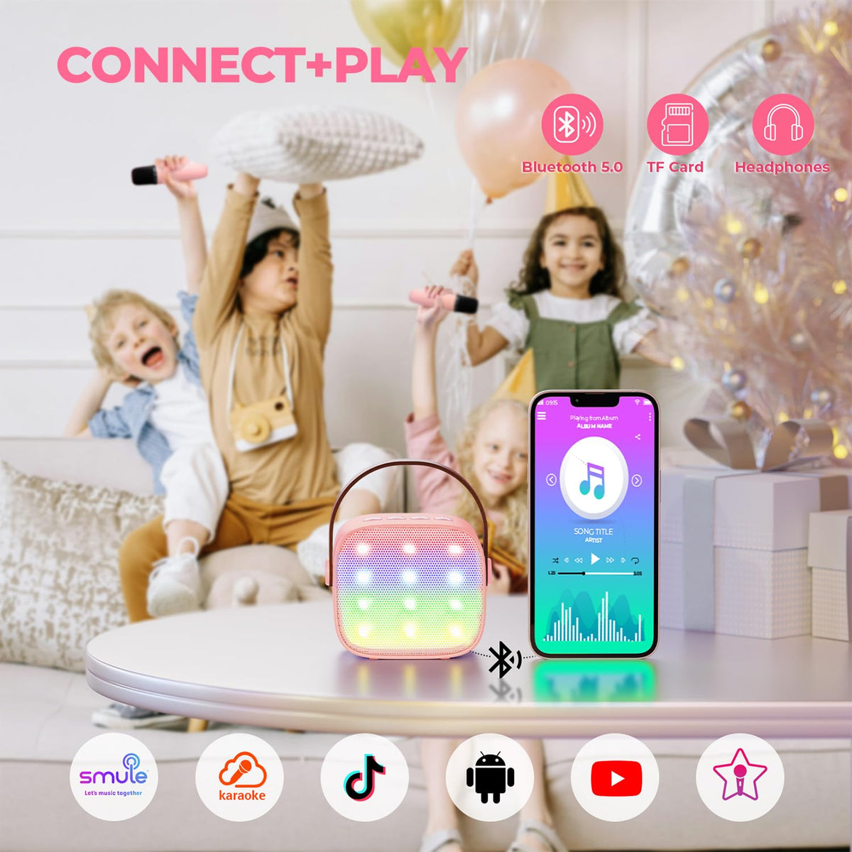 YLL Karaoke Machine for Kids Adults, Birthday Gifts for Girls 3-12 Year Old