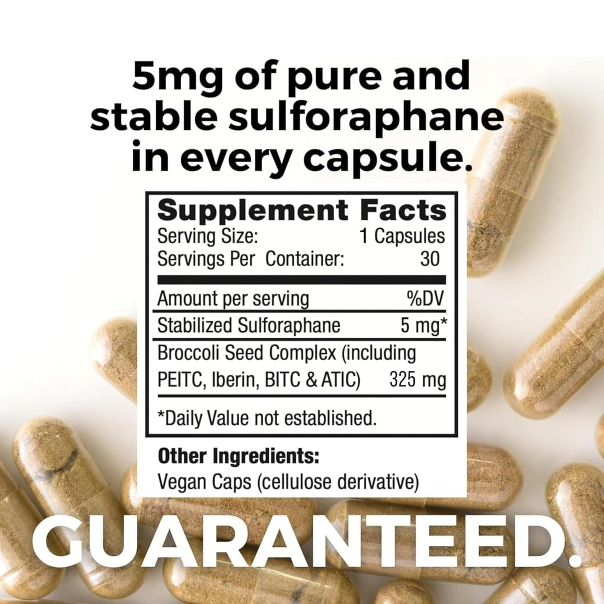 Mara Labs Broc Elite Plus | Broccoli Supplement w/Stabilized Sulforaphane Extract | Zero Glyphosate Residue | 30 Vegetable Capsules