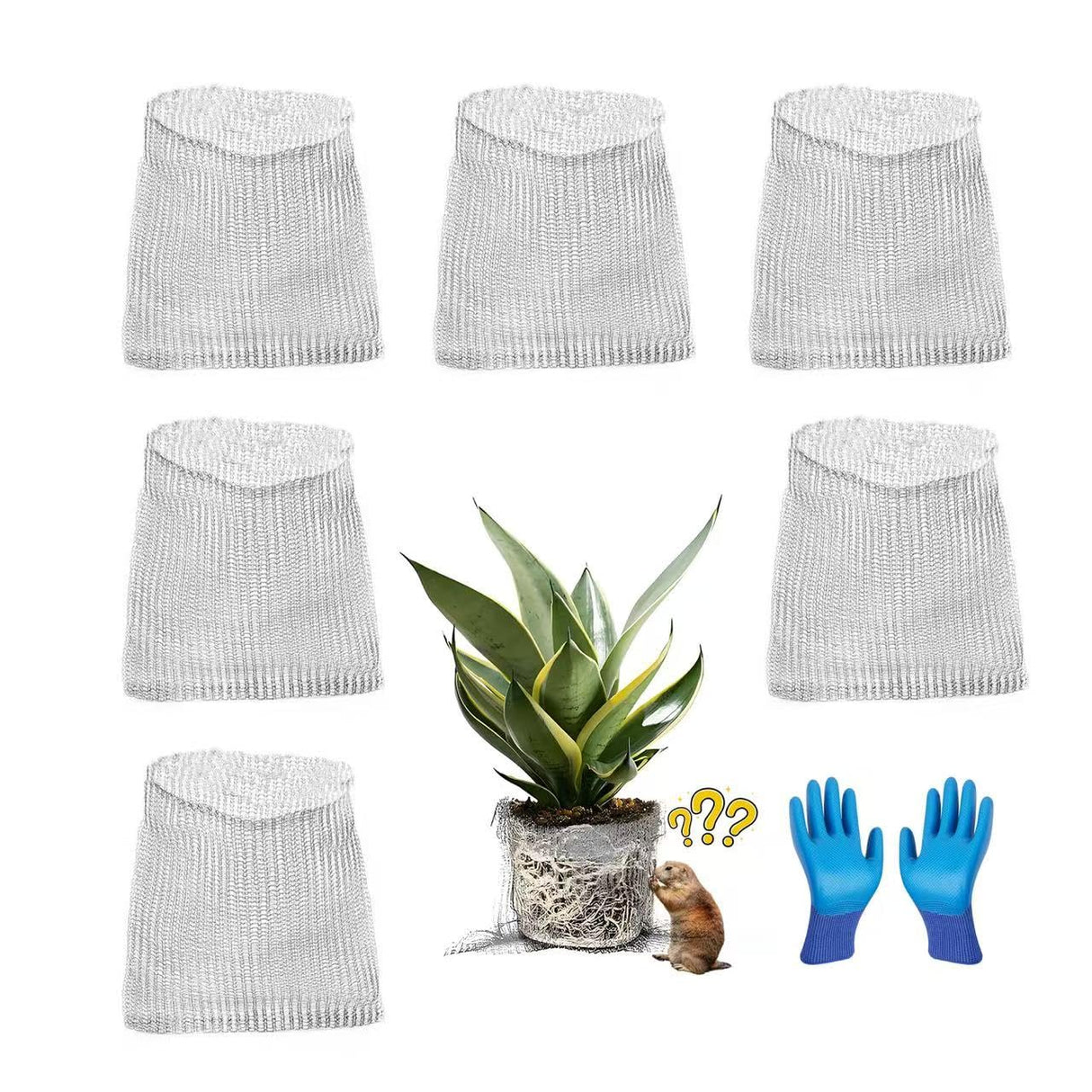 ProToolKit 6 Pack 5 Gallon Gopher Baskets - Stainless Steel Mesh Root Guards, Garden Plant Protection Against Gophers, Moles and Voles