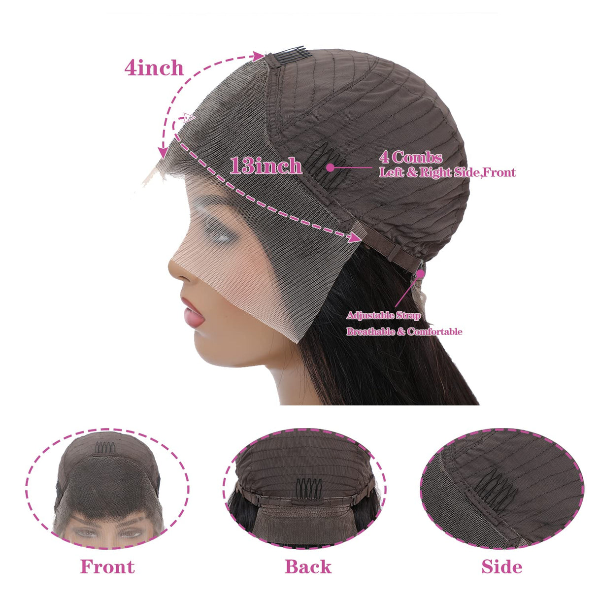 DULOVE 30 Inch Lace Front Wigs Human Hair Pre Plucked With Baby Hair 13x4 Straight HD Transparent Lace Front Wigs for Women 200 Density Glueless Natural Color