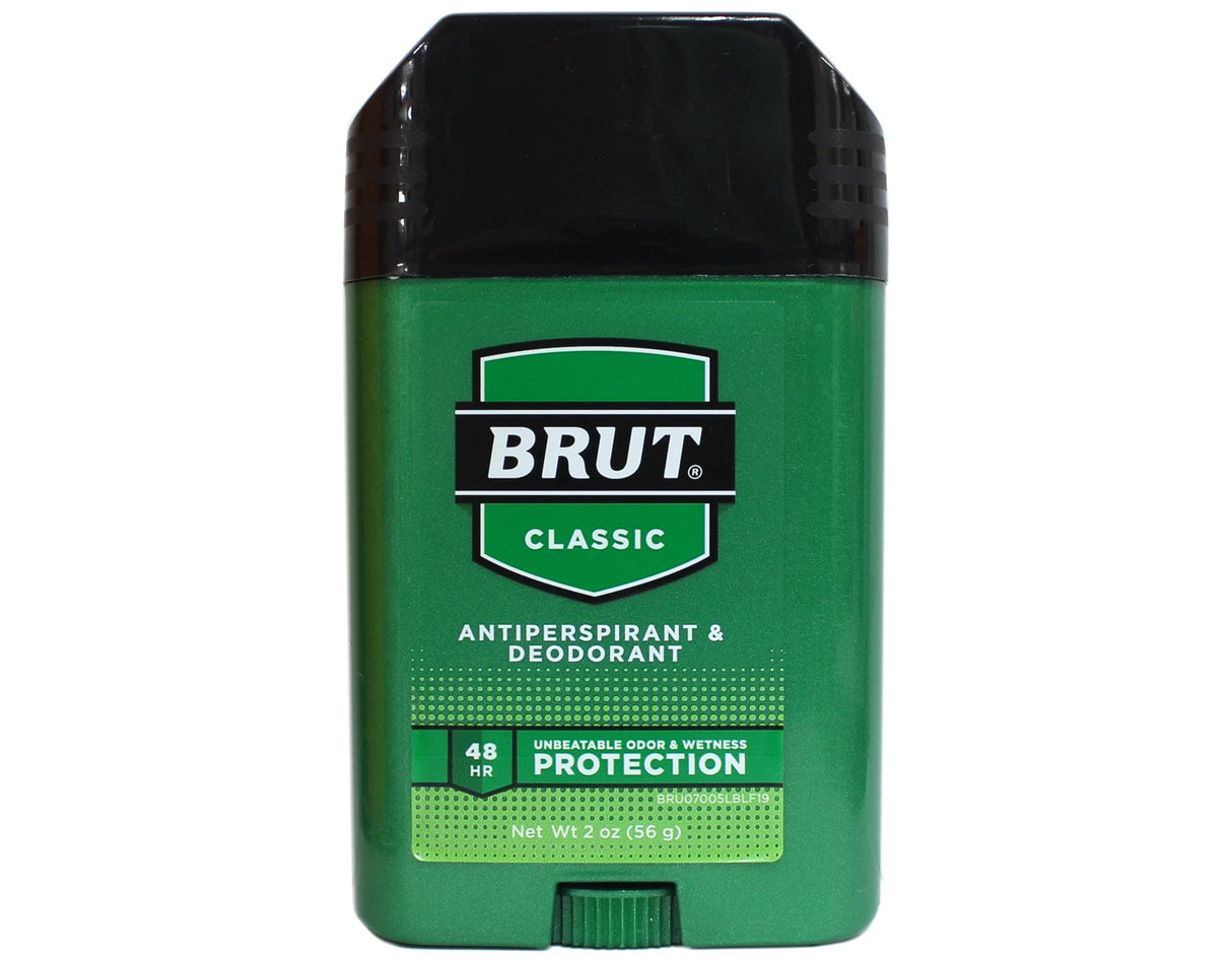 Brut Deodorant 2 Ounce Oval Solid Classic Scent(Anti-Perspirant) (59ml) (2 Pack)