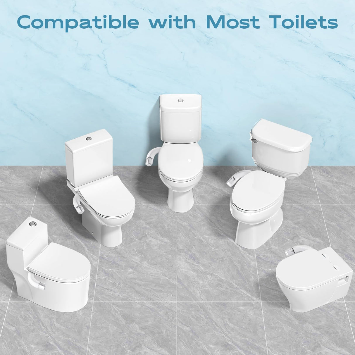 Shineforu Ultra-Slim Bidet Dual Mode Bidet Attachment for Toilet, Bidet Toilet Seat Attachment with Pressure Controls(Feminine/Posterior Wash),Easy to install Design Non-Electric Bidet