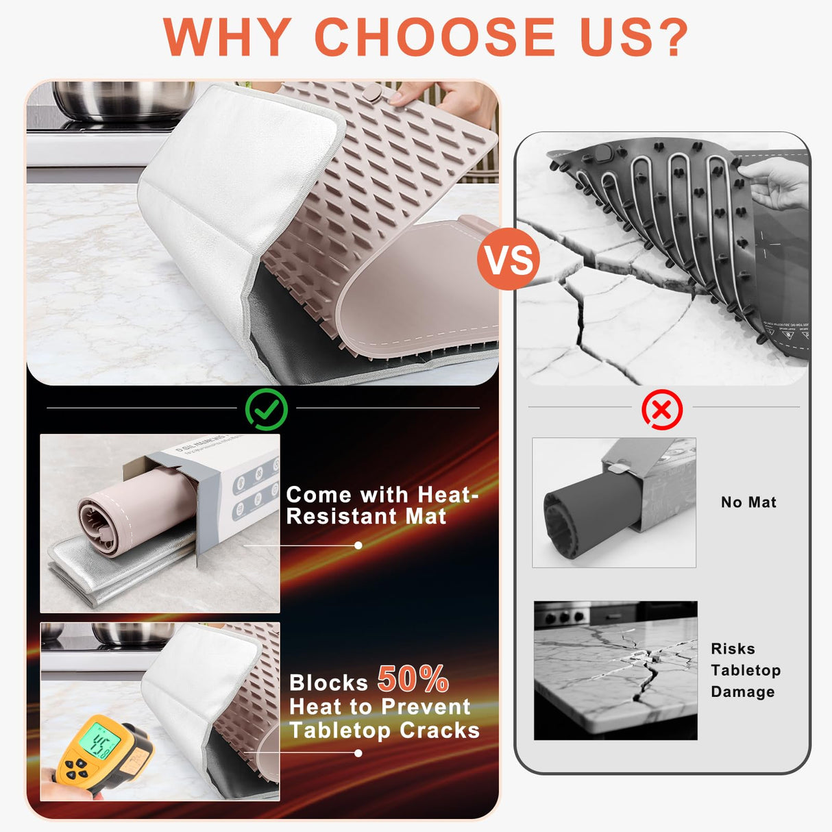 FYY Warming Mat for Food with Heat Resistant Pad, Prevent Countertop Cracks, Keep Meal Warm, Rapid and Full Surface Heating, 6 Temp Settings, 6H Timer, Upgraded Rollable Portable Food Warmer Mat Pink