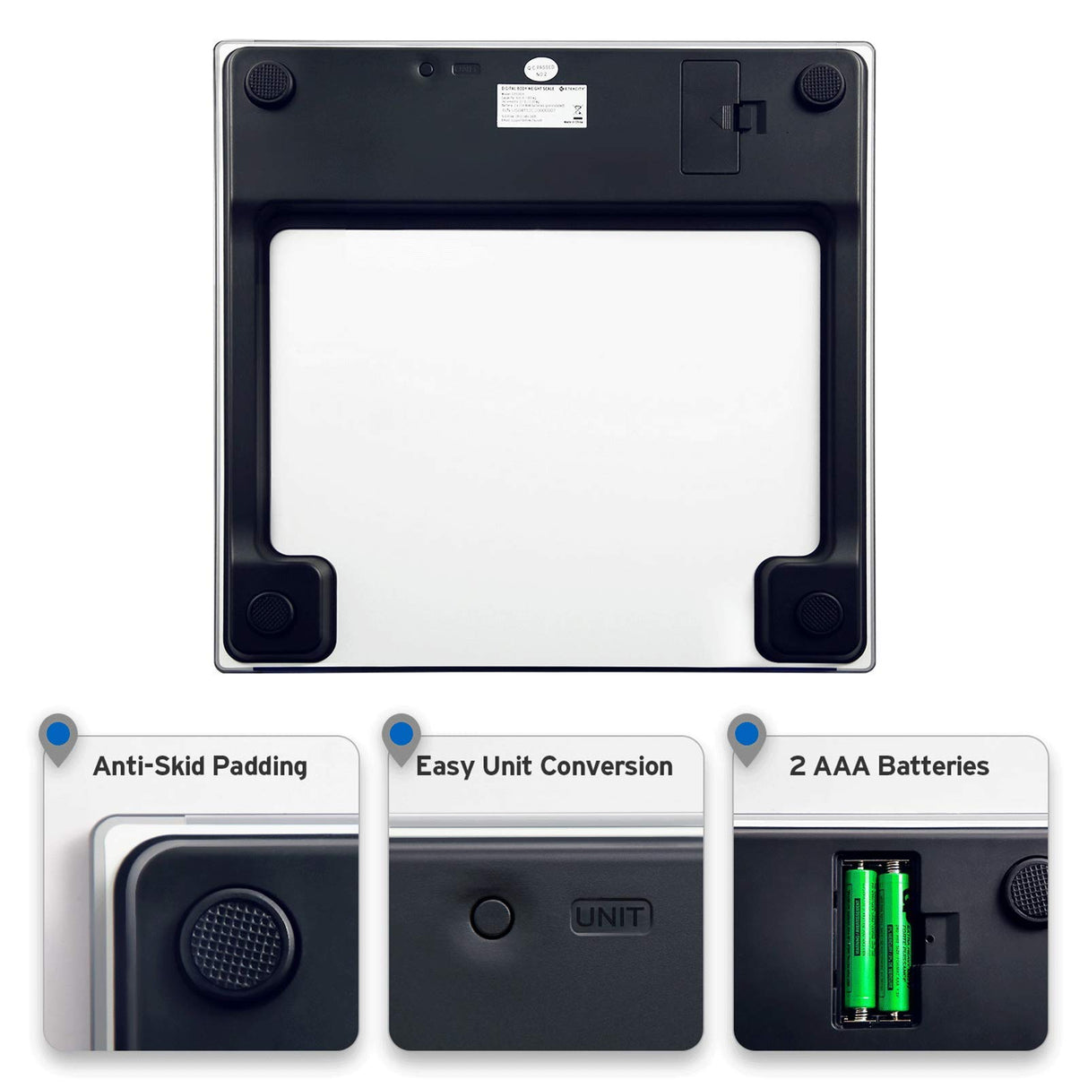 Etekcity Scale for Body Weight, Bathroom Digital Electric Scale for People, Measures Weight up to 400 lbs, White