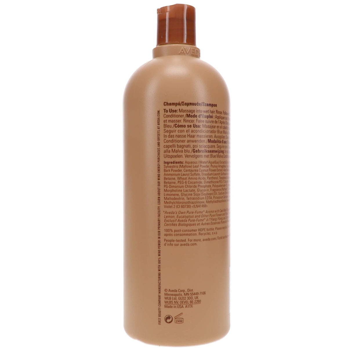 AVEDA Blue Malva Shampoo for Gray Hair, and neutralizes brassiness in 33.8 fl oz/1 litre