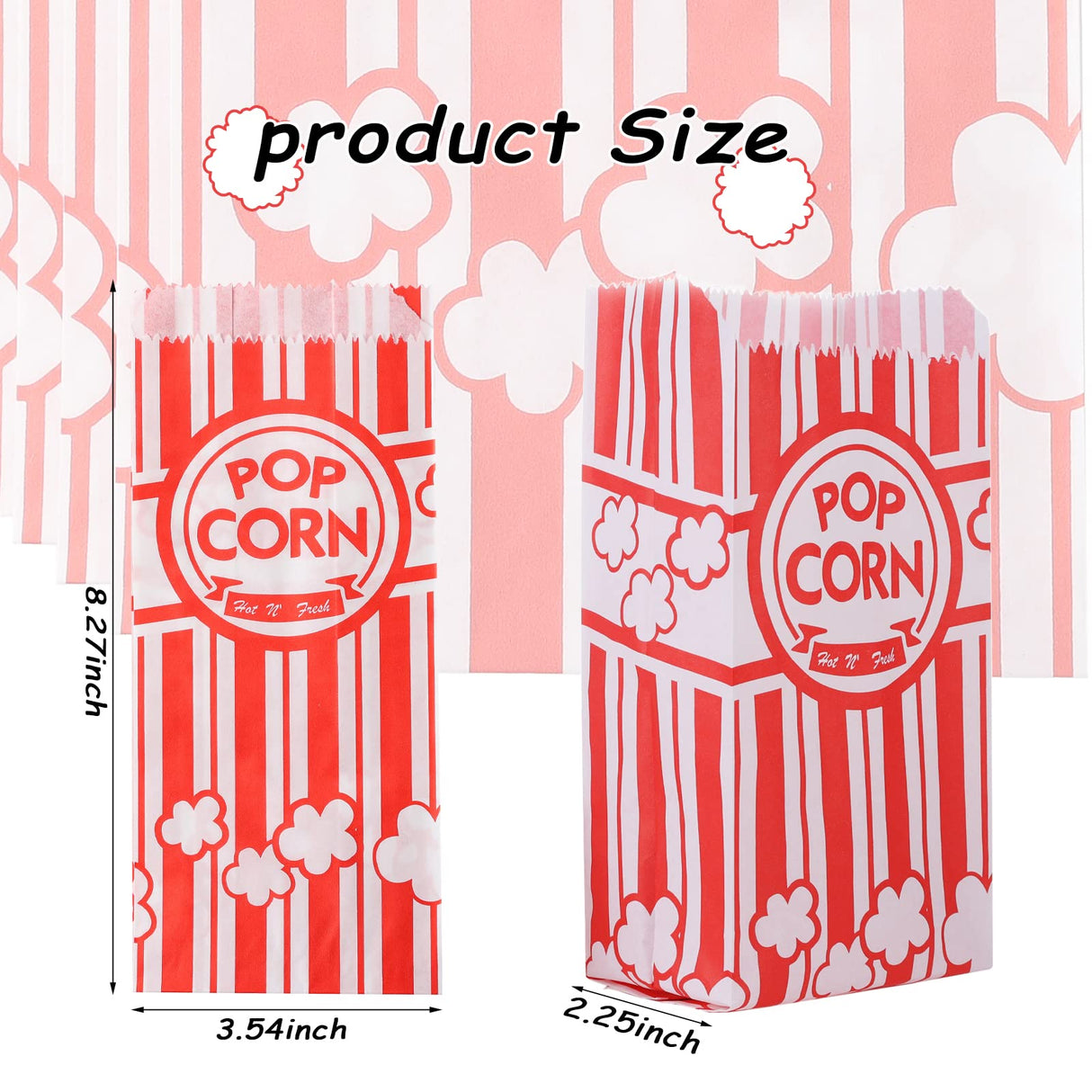 300 PCS Popcorn Bags 1 Oz Small Popcorn Bags Individual Servings Bulk Pop Corn Bags for Party Popcorn Machine Christmas Movie Night Supplies