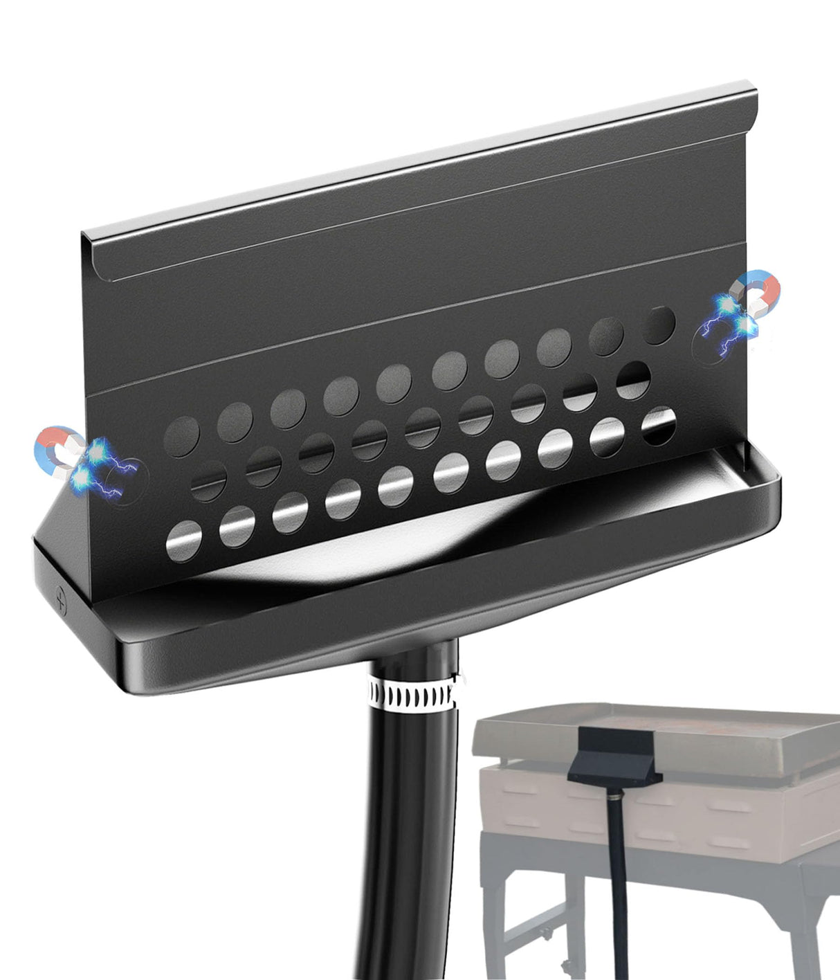 Rear Grease Drainage Funnel for Blackstone Grease Catcher Upgrade, Enclosed Grease Trap with Integrated Grease Gate for Blackstone Grease Cup, Flexible Large Capacity, Blackstone Griddle Accessories