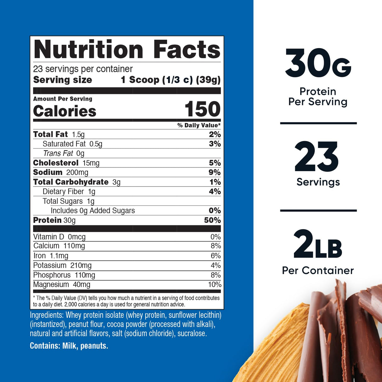 Nutricost Whey Protein Isolate (Chocolate Peanut Butter, 2 Pound) Protein Powder