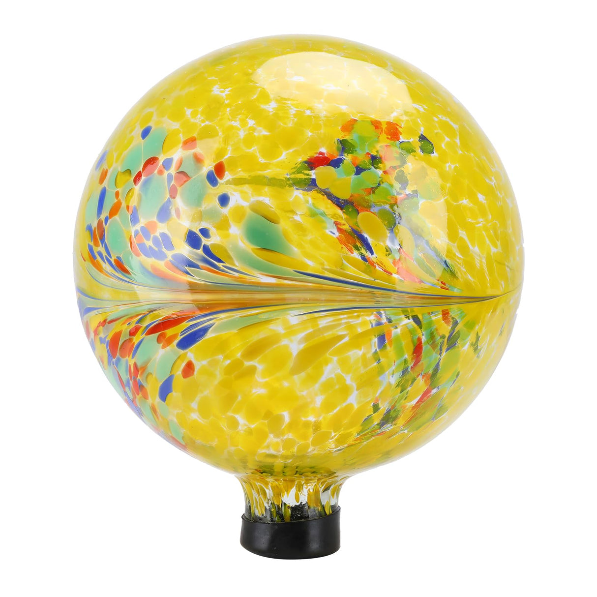 10 Inch Gazing Ball Glass Reflective Garden Globe Outdoor Gazing Globe Yard Ornament for Garden Yard Home Outdoor Decoration Yellow, NOT Solar