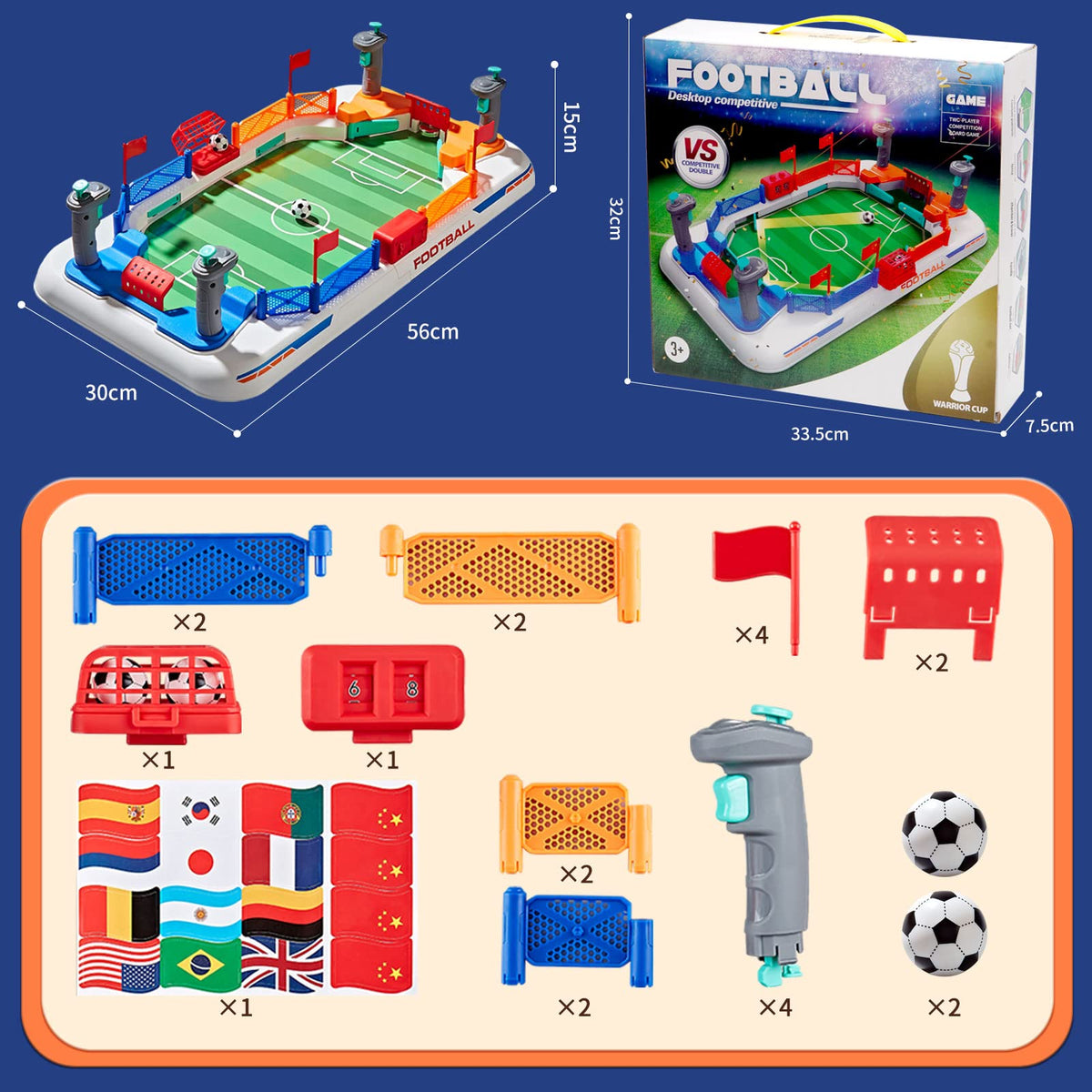 Soccer Board Game for Kids Age 4-12 Mini Foosball Table Toy