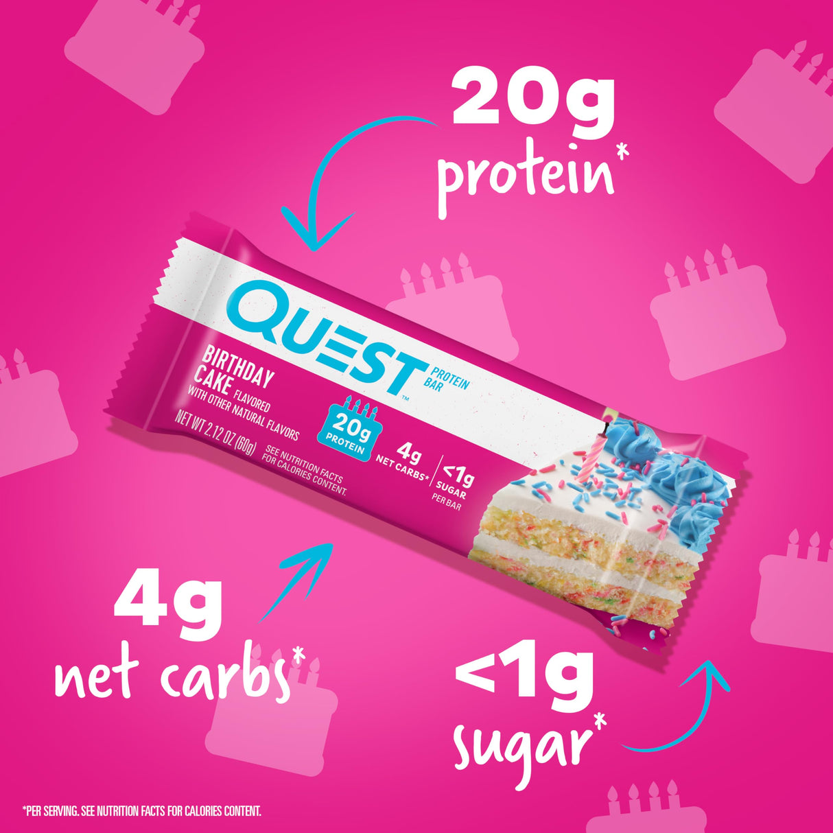 Quest Protein Bar - Birthday Cake (12 Bars)