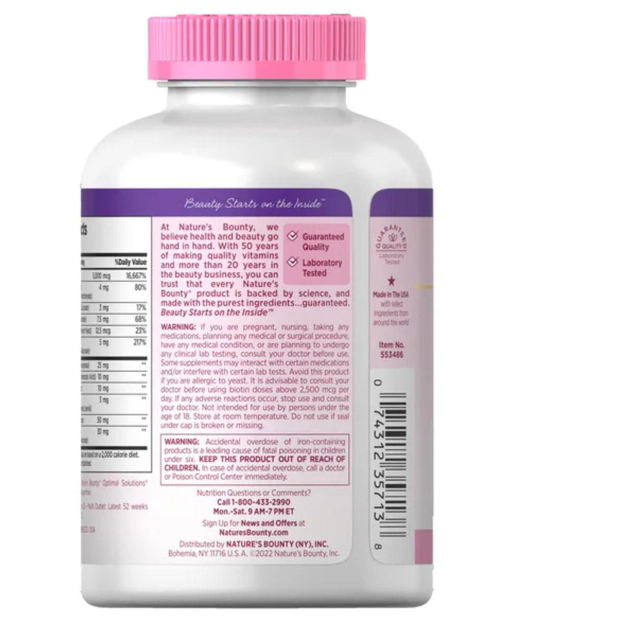 3 Pack Nature's Bounty Hair Skin and Nails 5000 mcg of Biotin - 250 Coated Tablets Extra Strength
