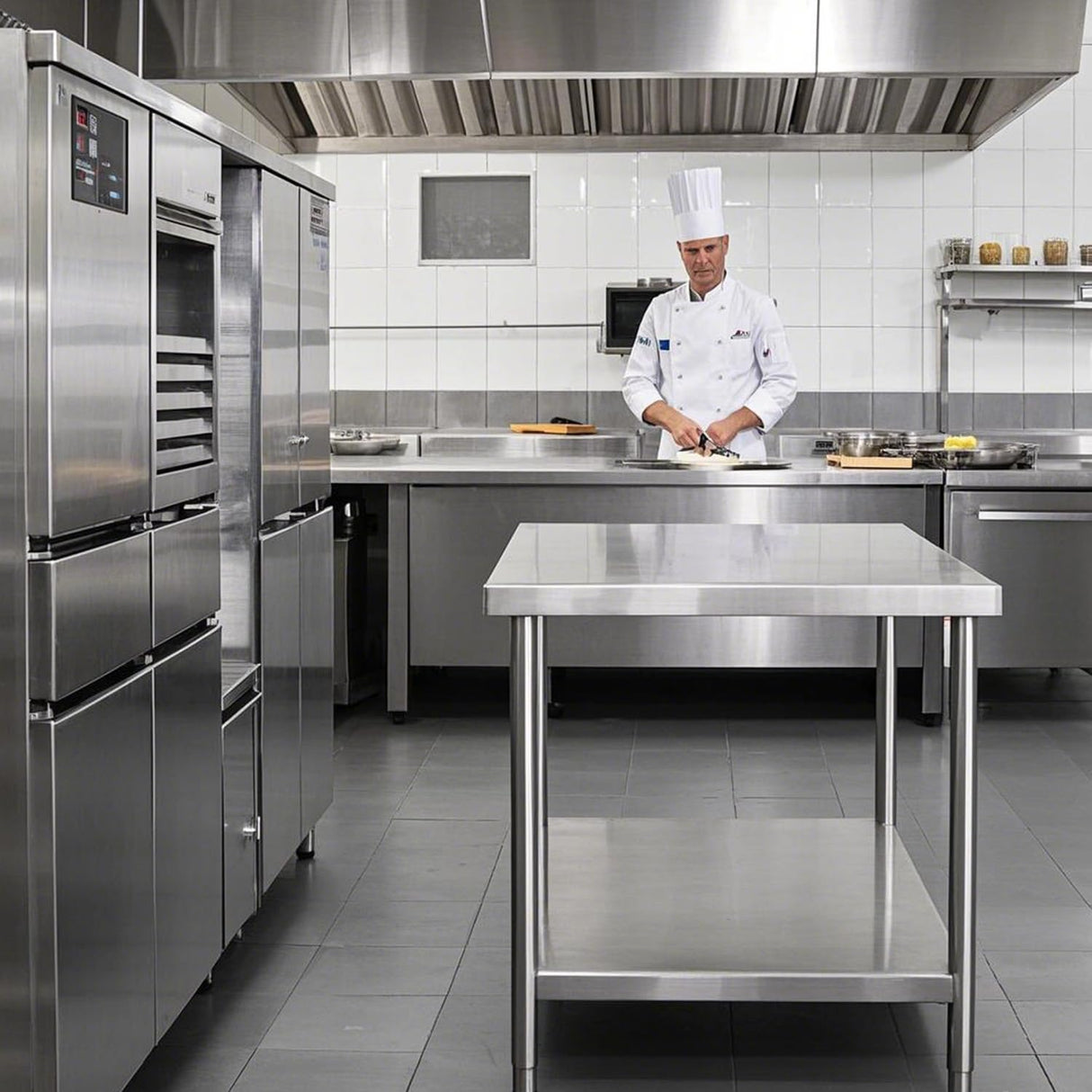 HXCFYP NSF Stainless Steel Table for Prep & Work with Caster 24 x 18 Inches, Metal Commercial Kitchen Table with Under Shelf and Adjustable Table Foot for Restaurant, Home and Hotel