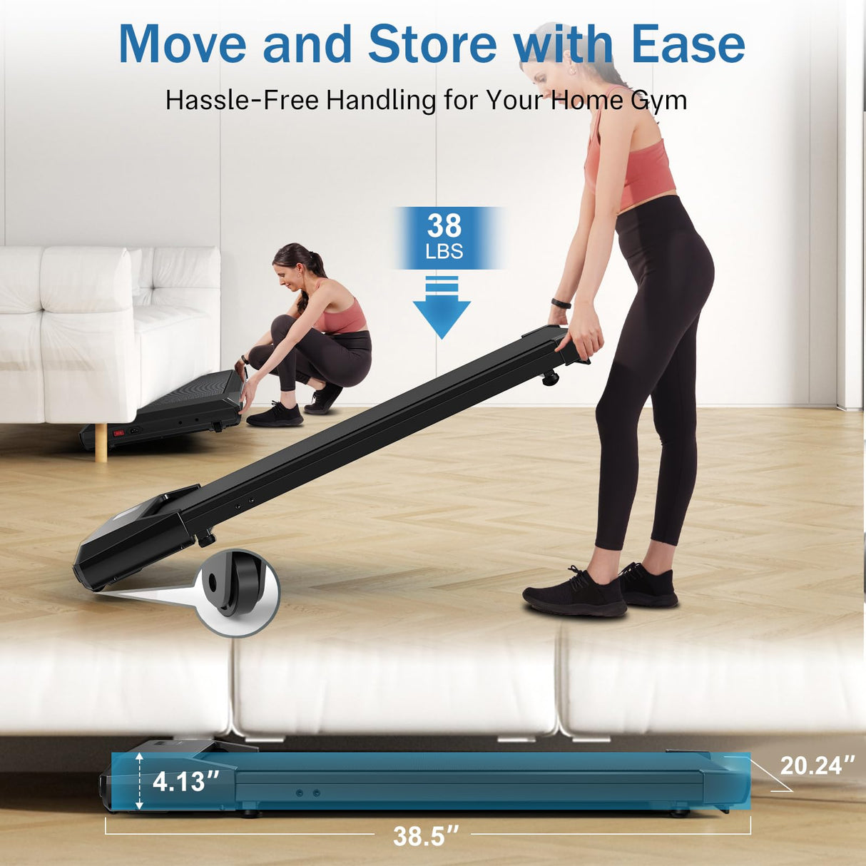 SupeRun Walking Pad, Under Desk Treadmill, 3 in 1 Portable Treadmill with Remote Control LED Display, 2.5 HP Quiet Walking Jogging Machine for Office Home Use, 250 Lbs Capacity