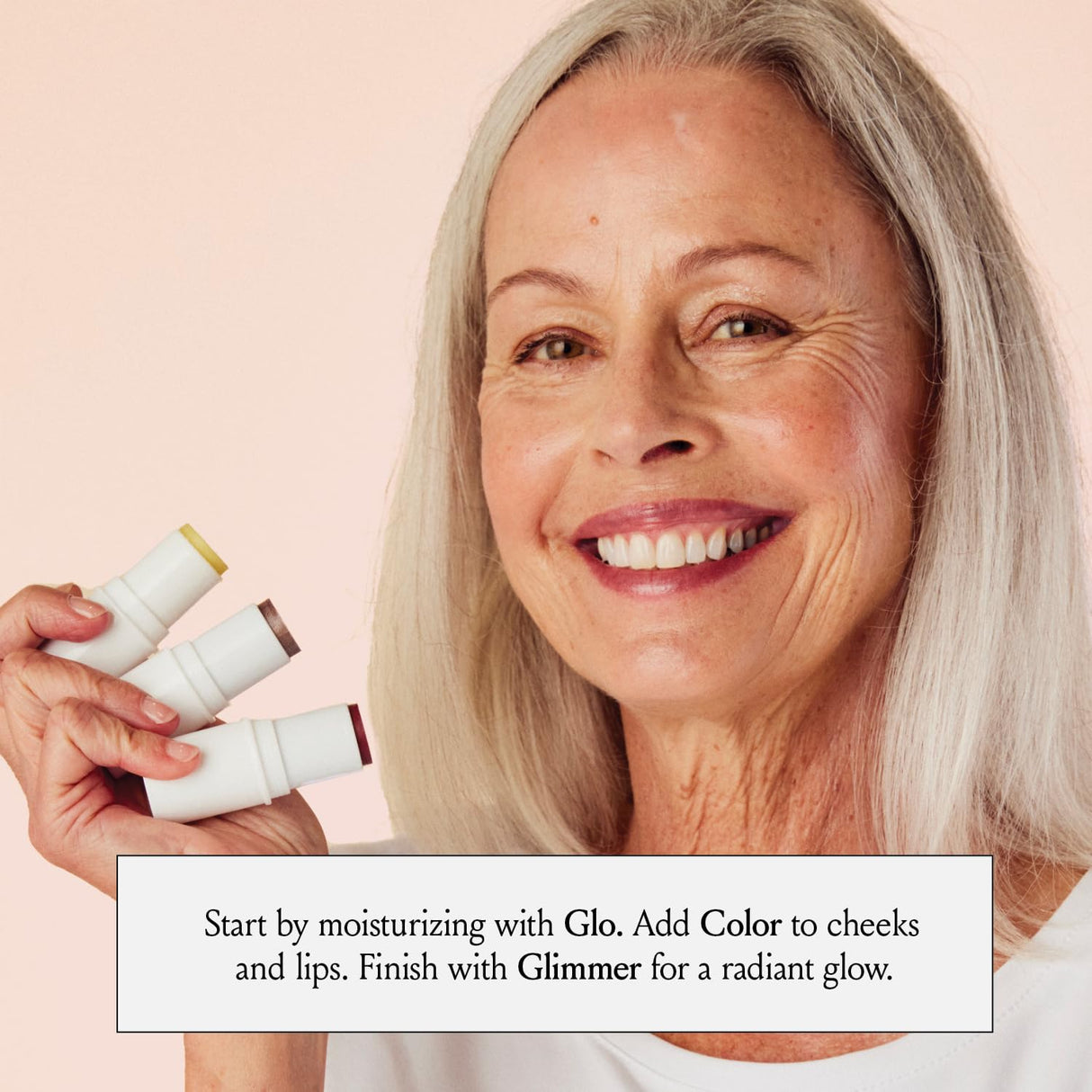 BOOM! by Cindy Joseph Boomstick Trio - 3 Pack Boom Makeup Sticks - Blush Stick in Berry, Highlighter Stick & Moisturizer Stick - Multi-Use Vegan Makeup Sticks for Older Women & Mature Skin