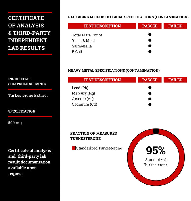 Black Forest Turkesterone Supplement 500mg Capsule (Max Purity 95% Extract) 2 Months Supply (500mg Turkesterone from 526mg of Ajuga Turkestanica) Similar to Ecdysterone for Strength & Muscle Growth