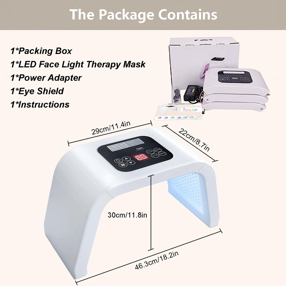 Led-Face-Tool,LED Light Therapy Facial Mask,7 in 1 Beauty Equipment for Skin Care at Home