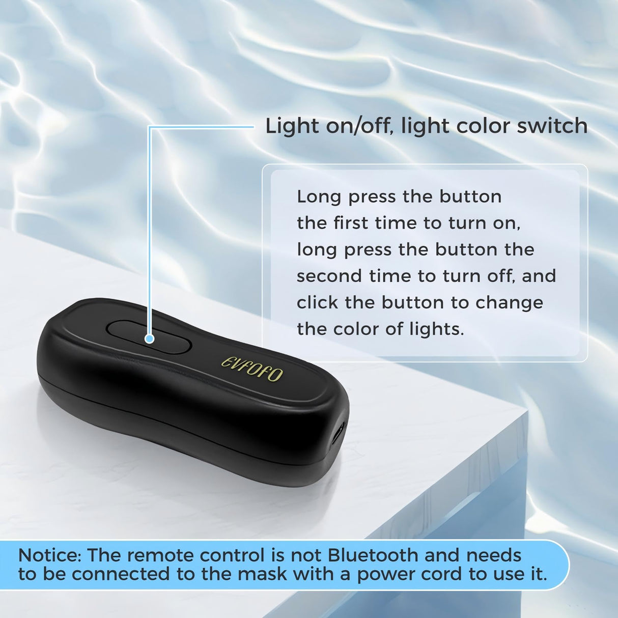 EVFOFO Led Face Mask Light Therapy, Red Light Therapy for Face, 7-1 Colors LED Facial Skin Care Mask, Black