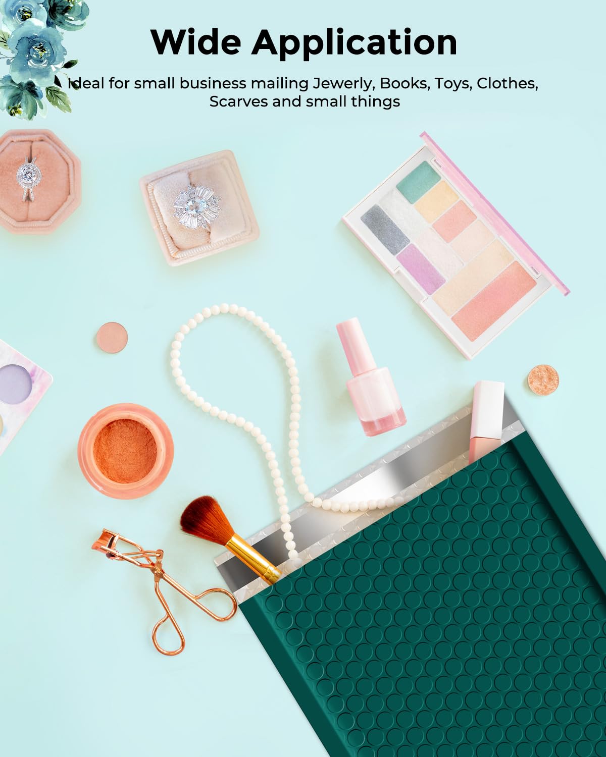 Metronic Bubble Mailers 6x9 Inch 100 Pack Forest Green Usable Size 6x10" Padded Envelopes Self-Sealing Bubble Mailer Perfect for Christmas Gift Packaging, Shipping, Mailing, Small Business Bulk