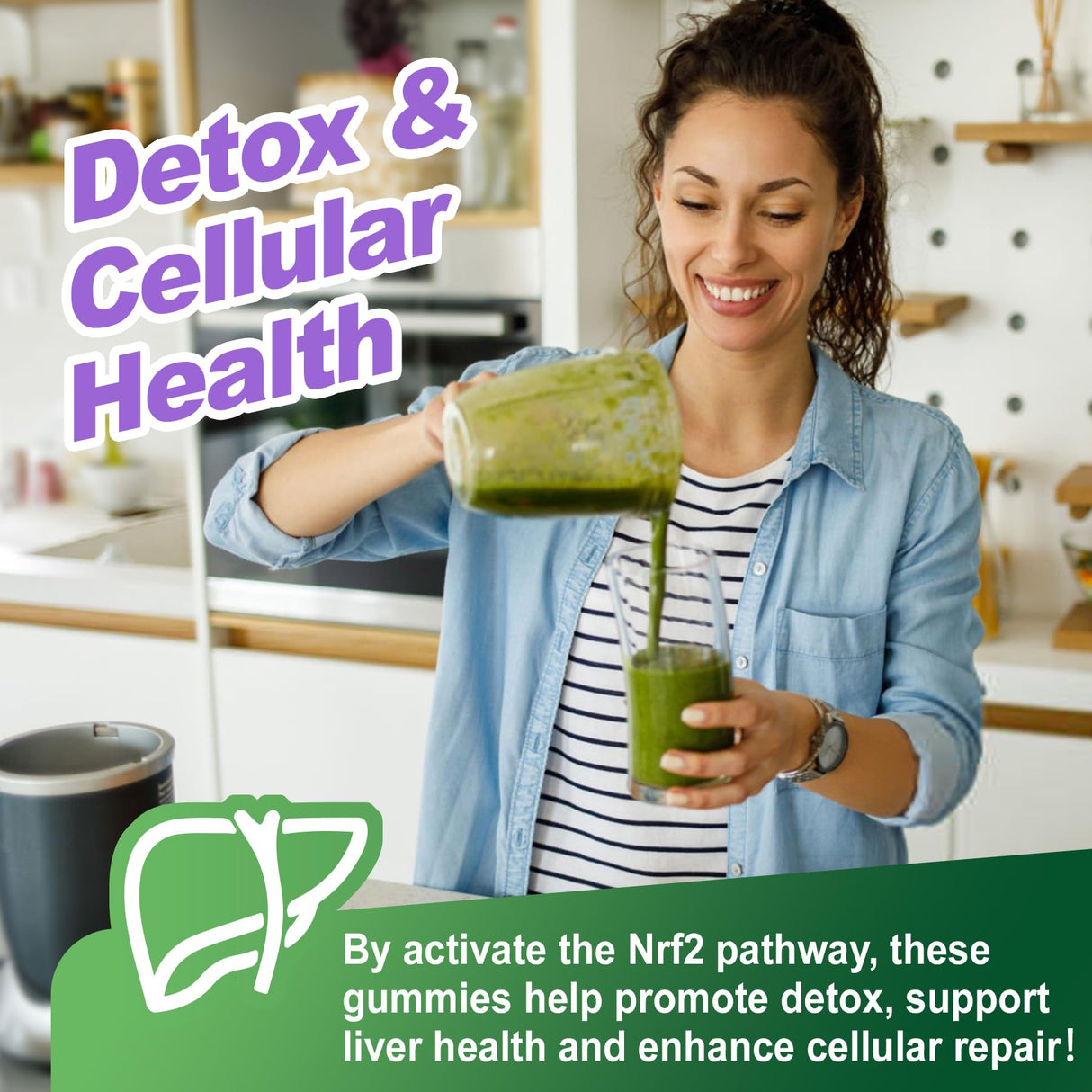 150mg Liposomal Sulforaphane Supplement from Broccoli Sprouts Extract - Sulforaphane with Myrosinase, Vitamin C, E | Broccoli Sprout Supplement for Antioxidant, Detox & Cellular Health | 60 Counts