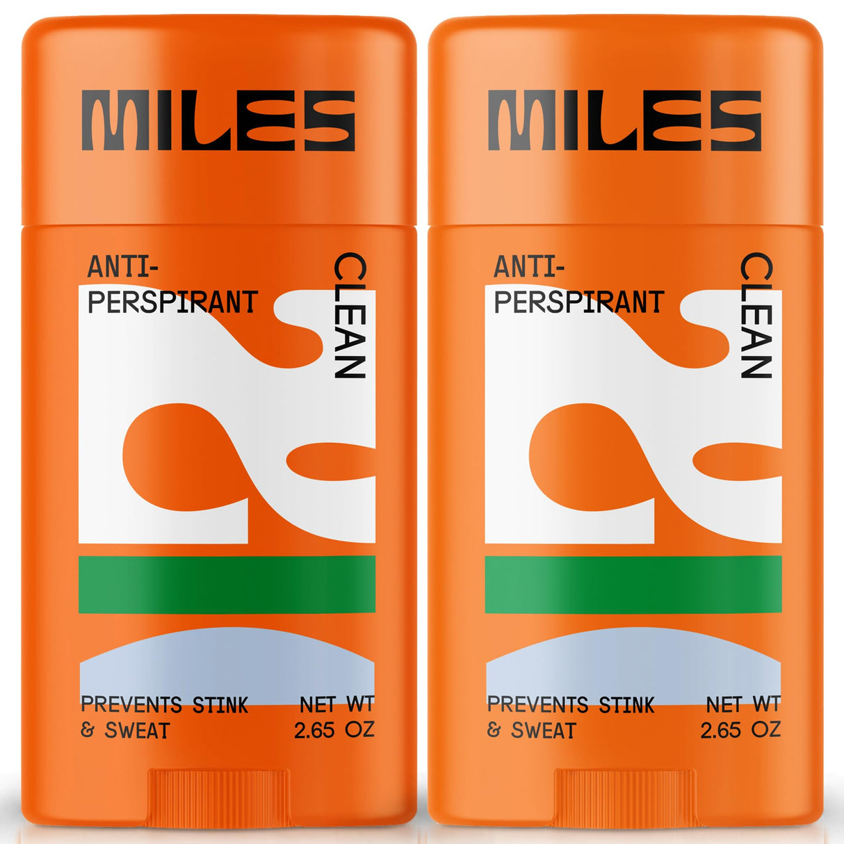 Miles Antiperspirant Deodorant Stick for Teens, Tweens and Kids Boys and Girls - Sweat and Odor Protection, Made in USA - Clean Scent, 2-Pack