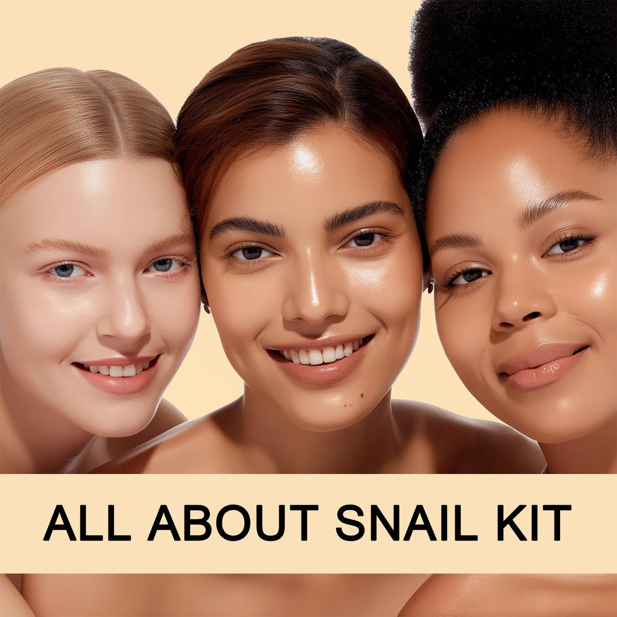 All About Snail Mucin Kit - Snail Korean Skincare 5-Pack, Snail Skin Care Products Set: Face Gel Cleanser, Essence, Cream, Toner & Eye-Cream, Facial Kit for Women and Men Hydrating & Anti-Aging