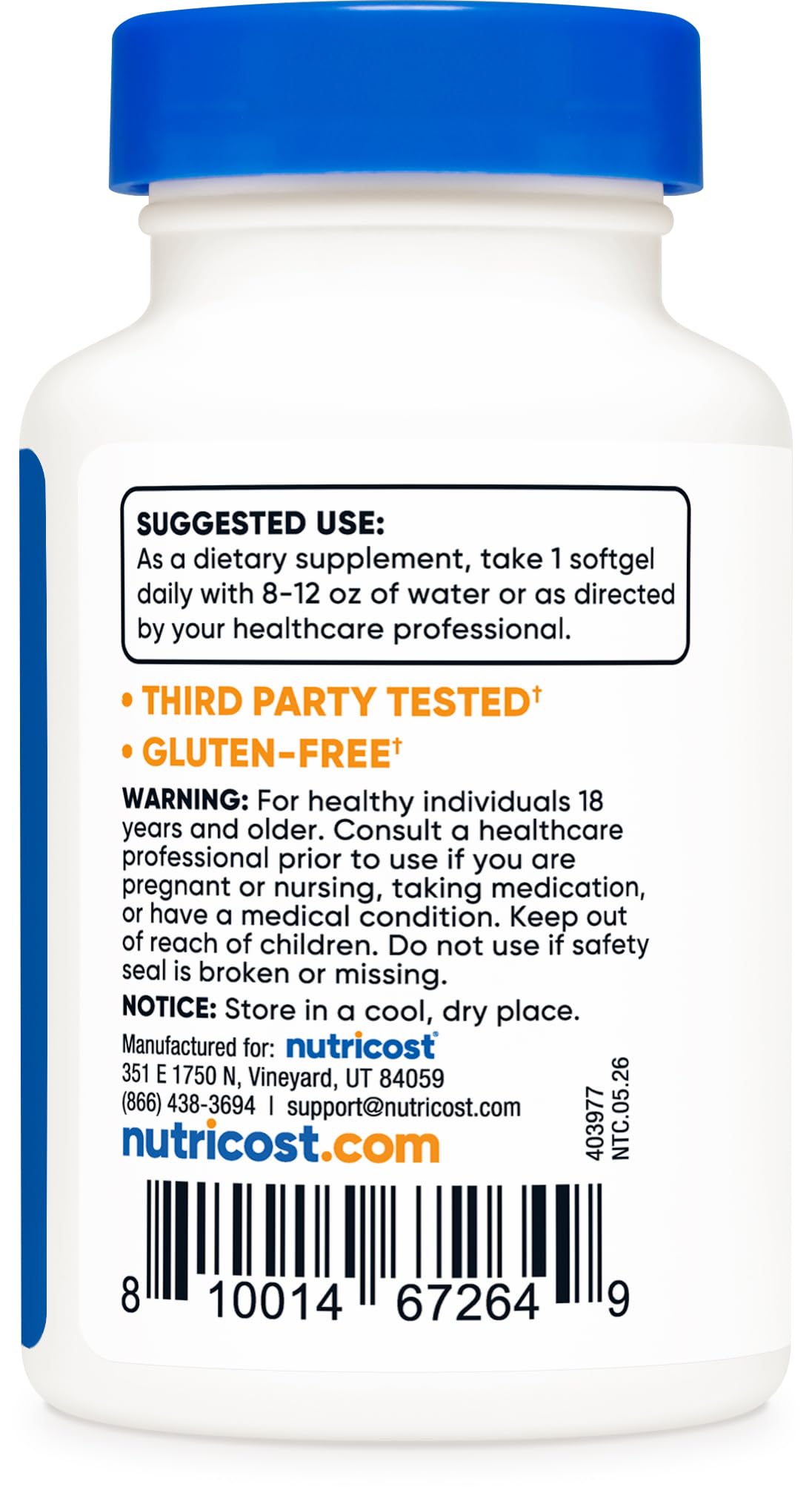 Nutricost Vitamin K2 MK-7 100 mcg, 240 Softgels, Gluten Free, GMO-Free
