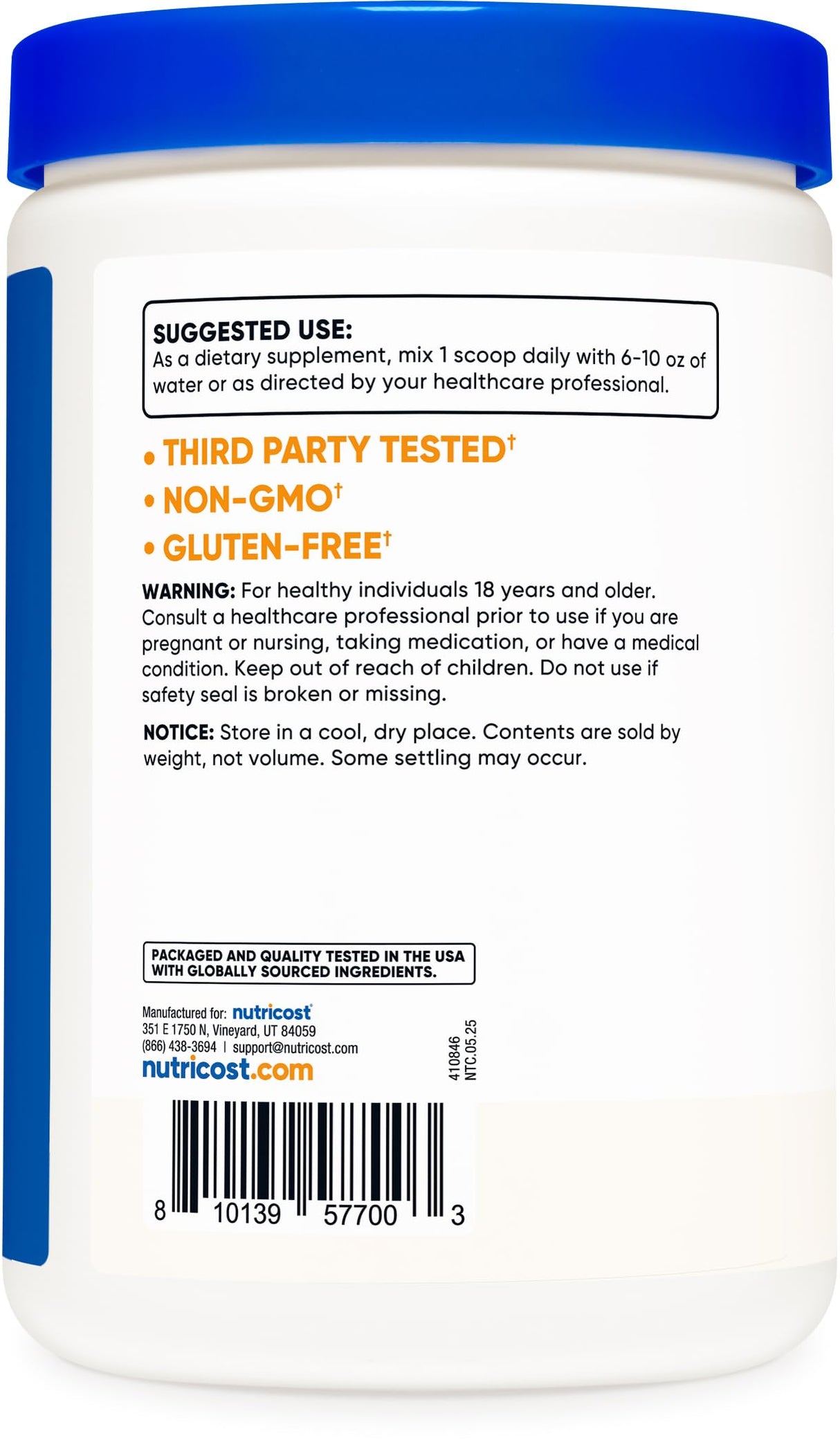 Nutricost L-Tyrosine Powder 250 Grams - Pure L-Tyrosine Powder 1000mg Per Serving