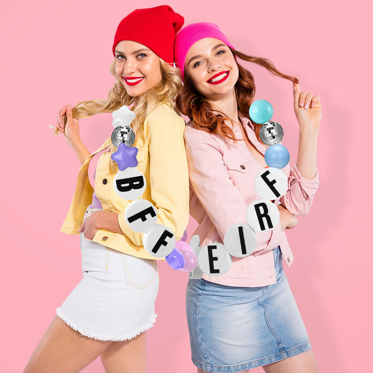 Simgoing Giant Friendship Bracelet Garland Kit, DIY Birthday Banner with Letters Ball Jumbo Customizable Friendship Bracelet Decor for Halloween Christmas Wedding Party(Macaron)