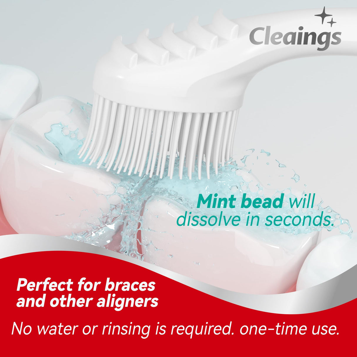 cleaings® Mini Brushes-Disposable Toothbrushes with Toothpaste and Pick for Work or Travel, 24 Count (Iced Peach Flavor(Pack of 5))