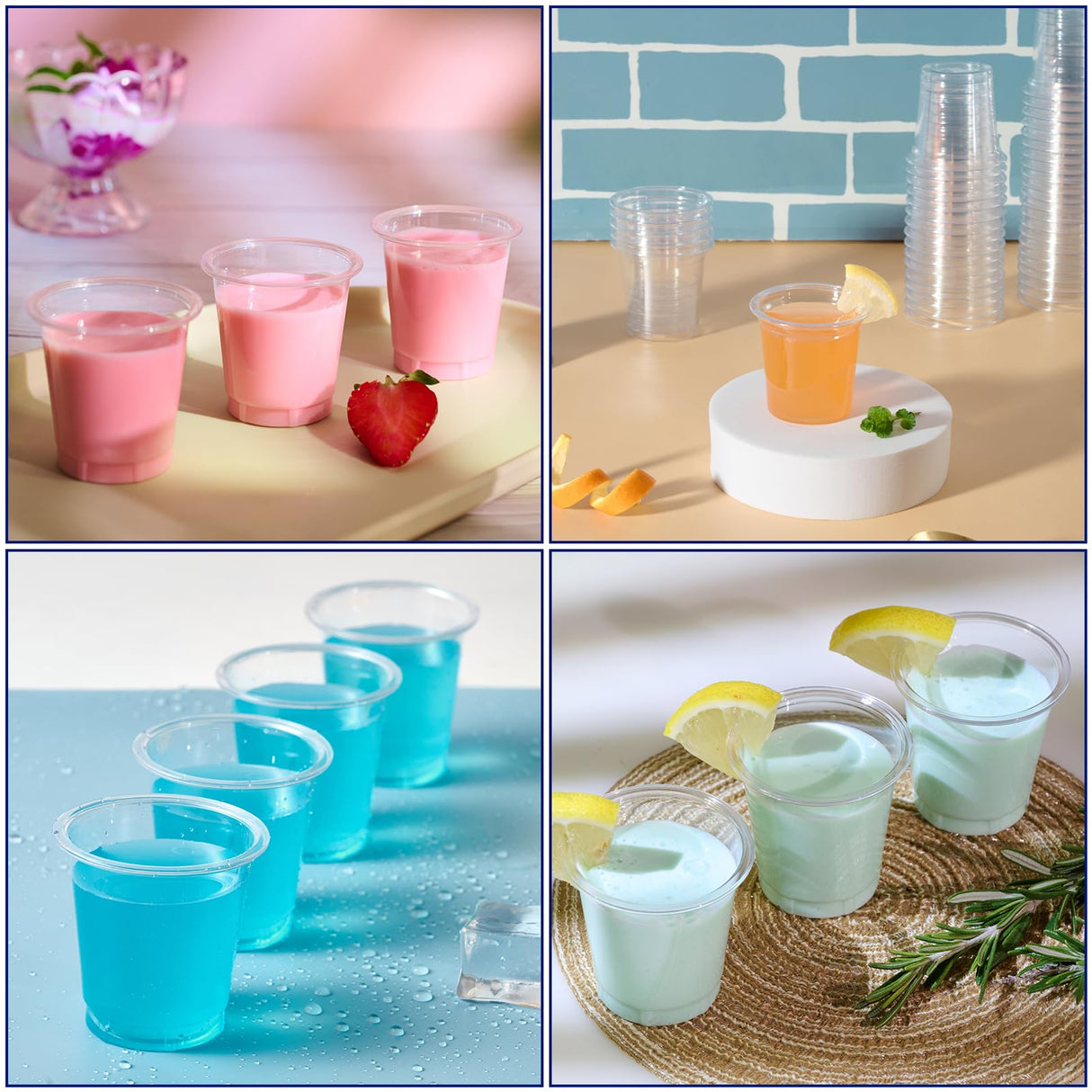 JOLLY CHEF 500 Pack 2 oz Plastic Shot Glasses, Clear Disposable Cups, Plastic Shot Cups Disposable for Jelly Shots, Wine Tasting, Food Samples,Thanksgiving Party, Wedding, Christmas
