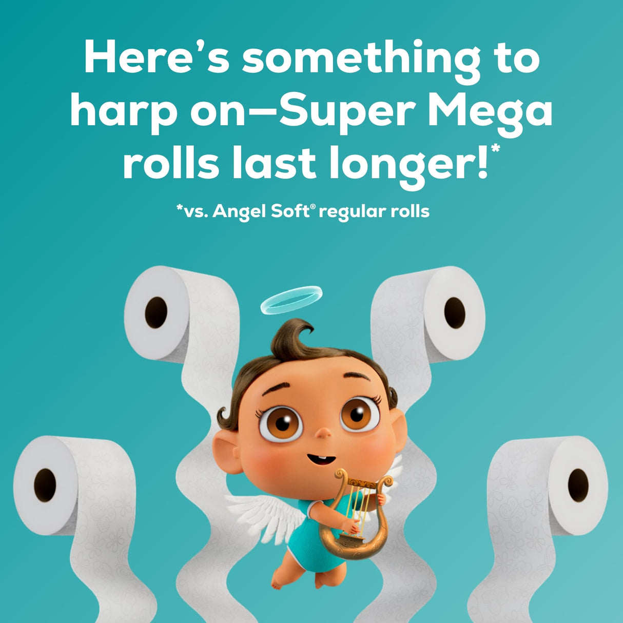 Angel Soft Toilet Paper, 24 Super Mega Rolls = 144 Regular Rolls, Soft and Strong Toilet Tissue