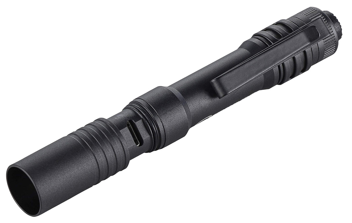 Streamlight 66601 MicroStream USB 250-Lumen 1150-Candela EDC Ultra-Compact LED Flashlight with Rechargeable Battery, Clear Retail Packaging, Black