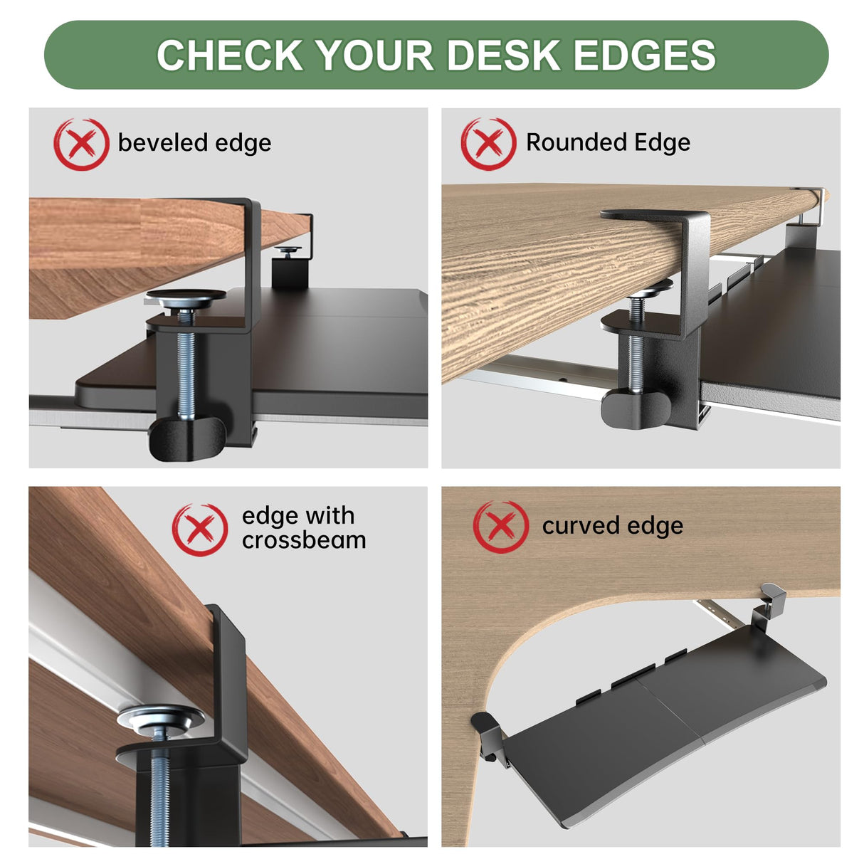 UPGRAVITY Extra Large Keyboard Tray Under Desk - Slide Out with Sturdy C-Clip Mount System, 31.5" (35.8" Including Clamps) x 11.8" Put-Out Keyboard Tray Computer Drawer for Ergonomic Typing, Black
