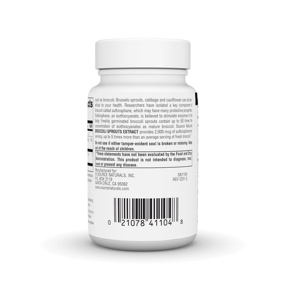 Source Naturals Broccoli Sprouts Extract, Provides 2,000 mcg of Sulforaphane per Serving, 250 mg - 60 Tablets