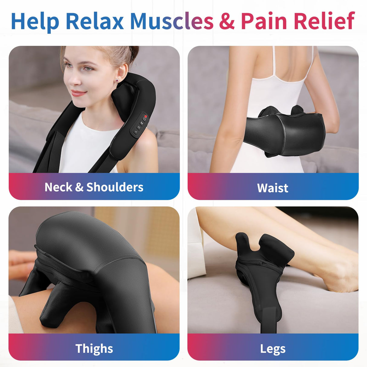 Cordless Neck Massager with Heat - Shiatsu Neck and Back Massager for Pain Relief Deep Tissue, Rechargeable 6D Kneading Leg Shoulder Massage Gifts for Women Men Mom Dad Birthday Mothers Fathers Day