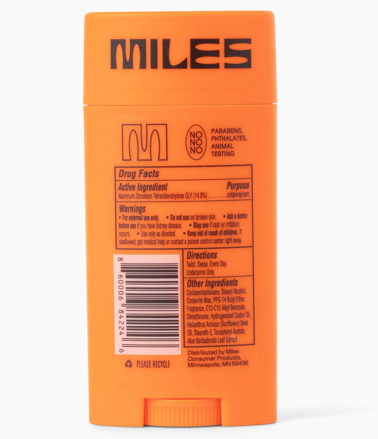 Miles Antiperspirant Deodorant Stick for Teens, Tweens and Kids Boys and Girls - Sweat and Odor Protection, Made in USA - Clean Scent, 2-Pack