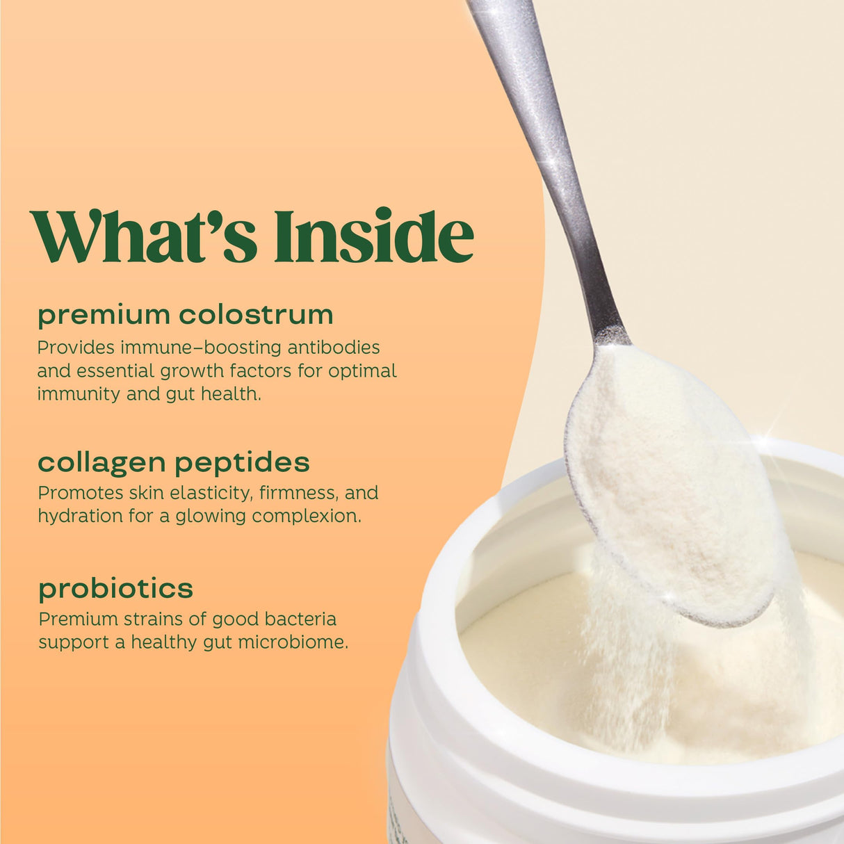 Bloom Nutrition Bovine Colostrum Powder with Vitamin B-12 for Gut Health, Immune Support, Hair Growth & Beauty Supplement | Orange Cream, 25 Servings