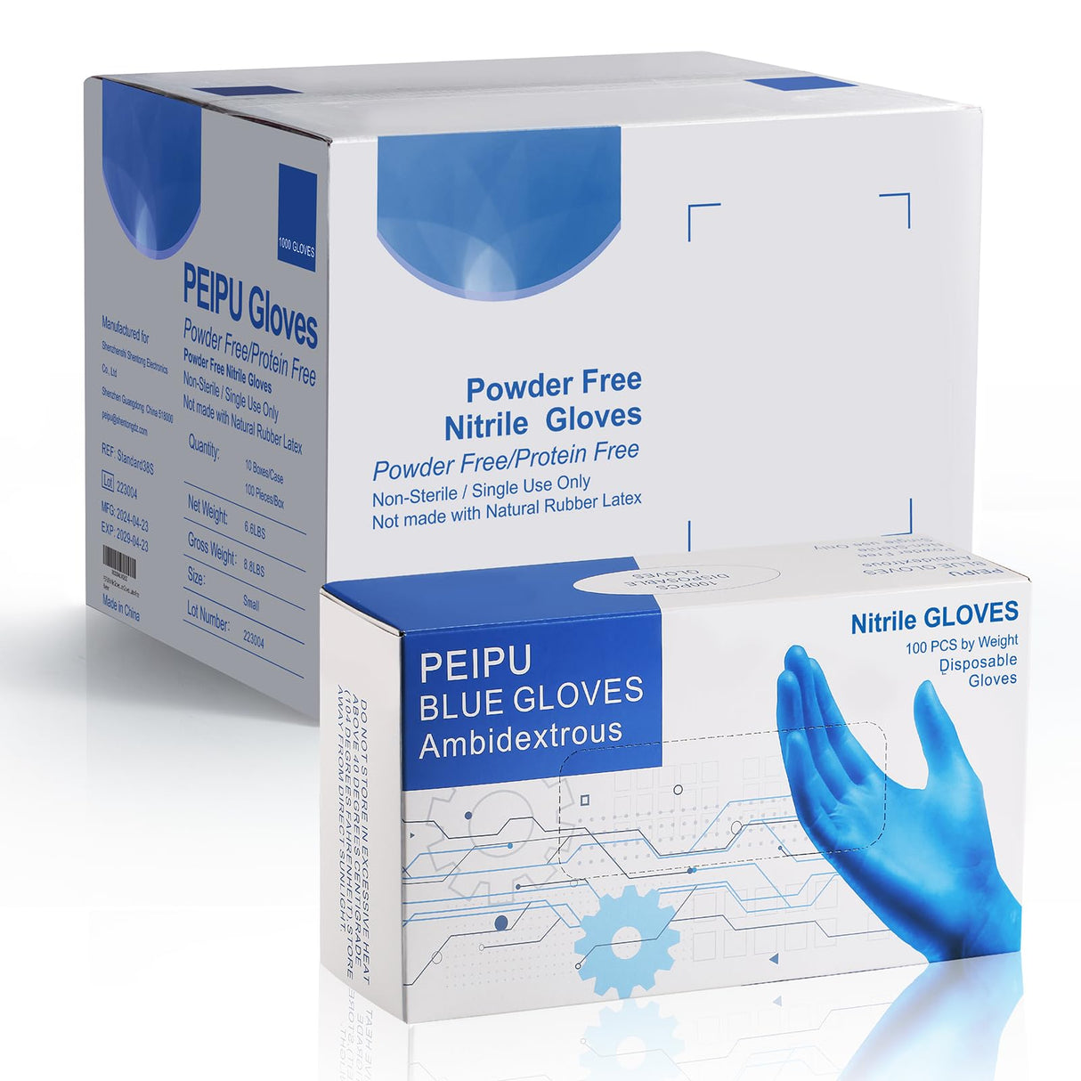 PEIPU Nitrile Glov, Disposable Gloves(Medium, 1000-Pack),Powder Free, Cleaning Service Gloves, Latex Free