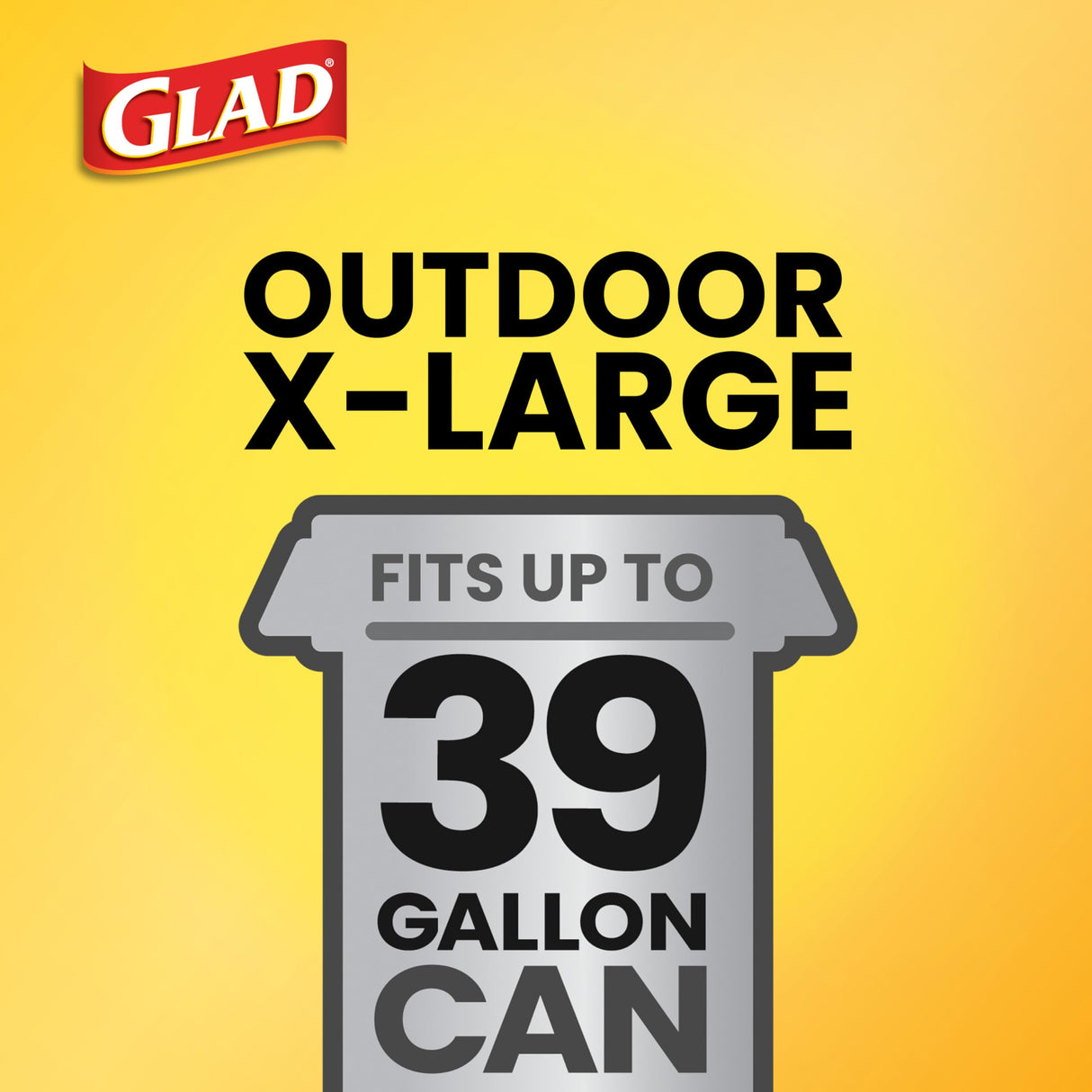 Glad Extra Large Drawstring Lawn and Leaf Bags, 39 Gallon, 30 Count