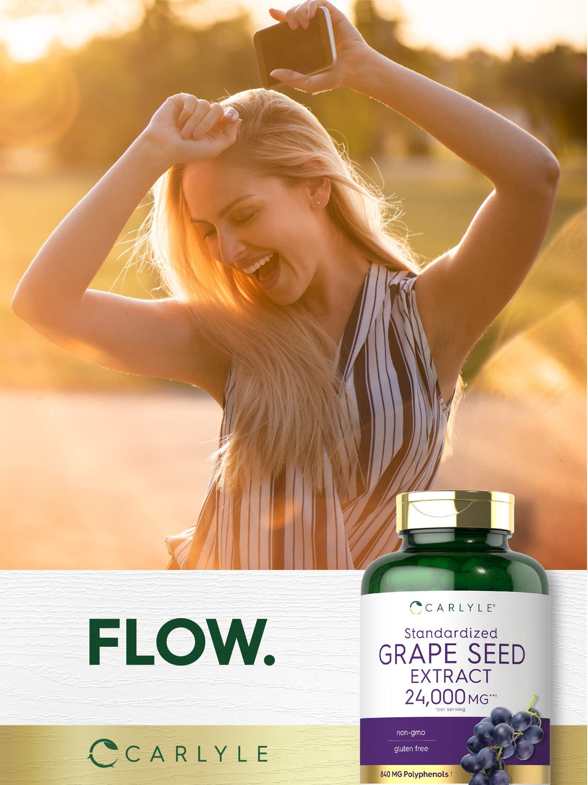 Carlyle Grape Seed Extract | 240 Capsules | Maximum Strength Standardized Extract | Non-GMO, Gluten Free