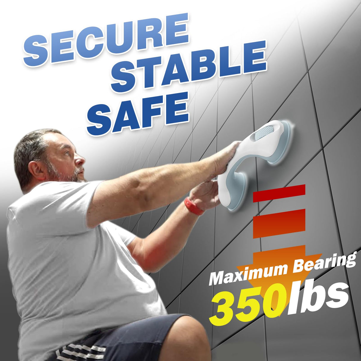 AirTightยฎ Grab Bars for Shower Heavy-Duty (2Pack) 12.3-Inch ADA Compliant Grab Bar for Seniors Shower Handles for Elderly Suction Handicap Safety Handrail for Bathroom Bathtubs Toilet Tiles Glass