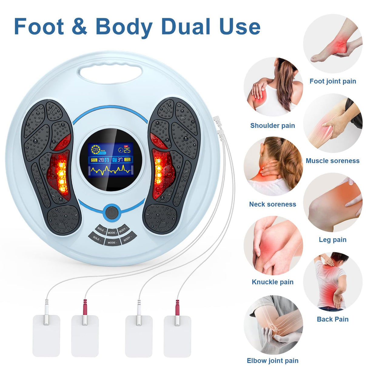 OSITO Foot Neuropathy Machine – Electronic Pulse Foot Circulation Stimulator – EMS & TENS Foot Reflexology Device for Relaxing Tired Feet, Ankles & Legs – FSA/HSA Eligible – Gray