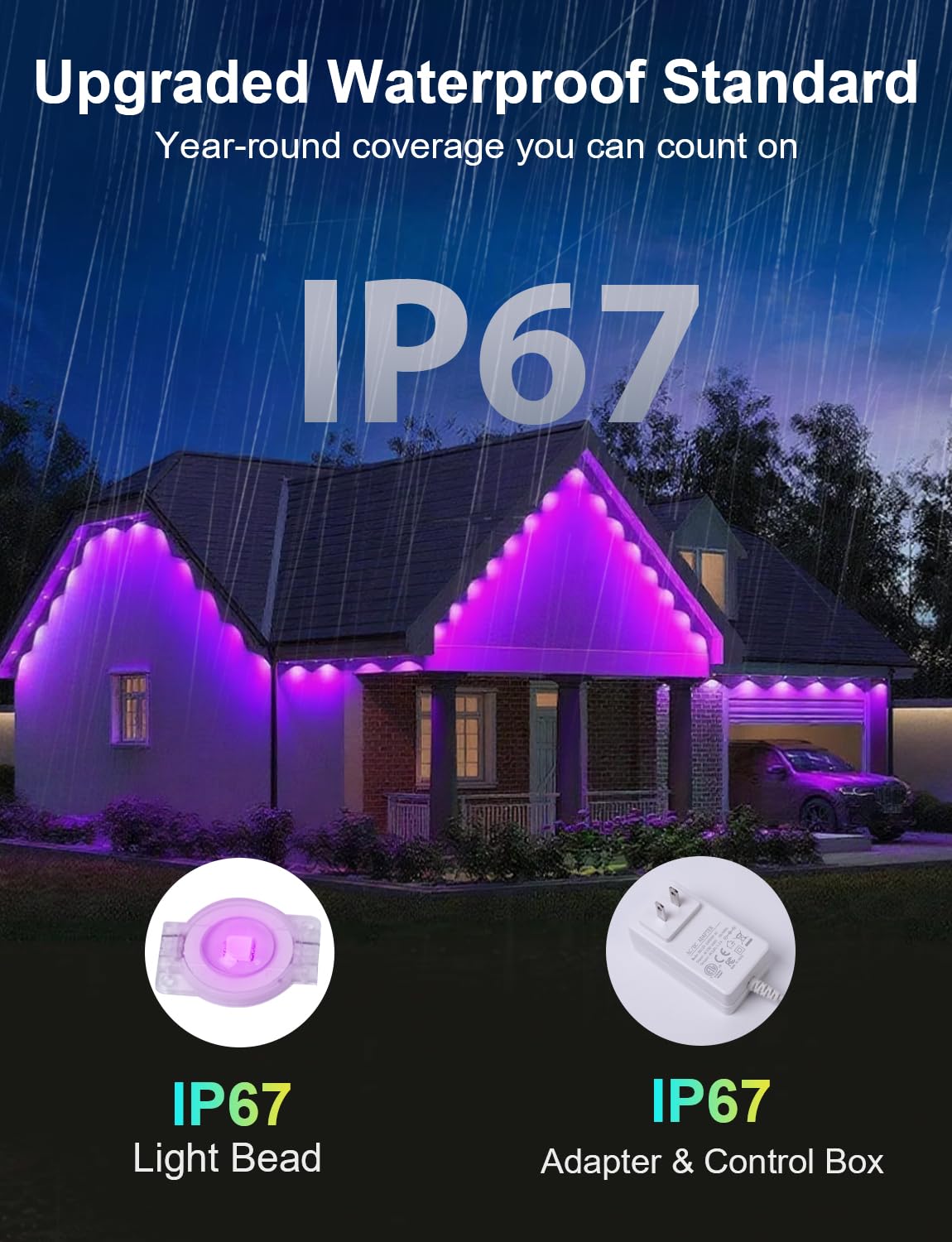 Nexillumi 300ft Permanent Outdoor Lights for House, 2025 New Smart RGB Christmas Lights Outdoor with APP Remote Control, IP67 Waterproof Eternity Eaves Lighting for Halloween Christmas Decorations