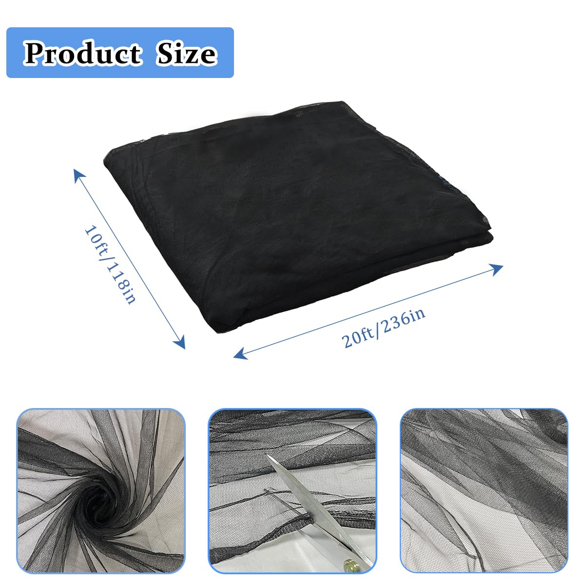 Aiimart Mosquito Net 20x10Ft, Mosquito Netting for Patio Garden Protection