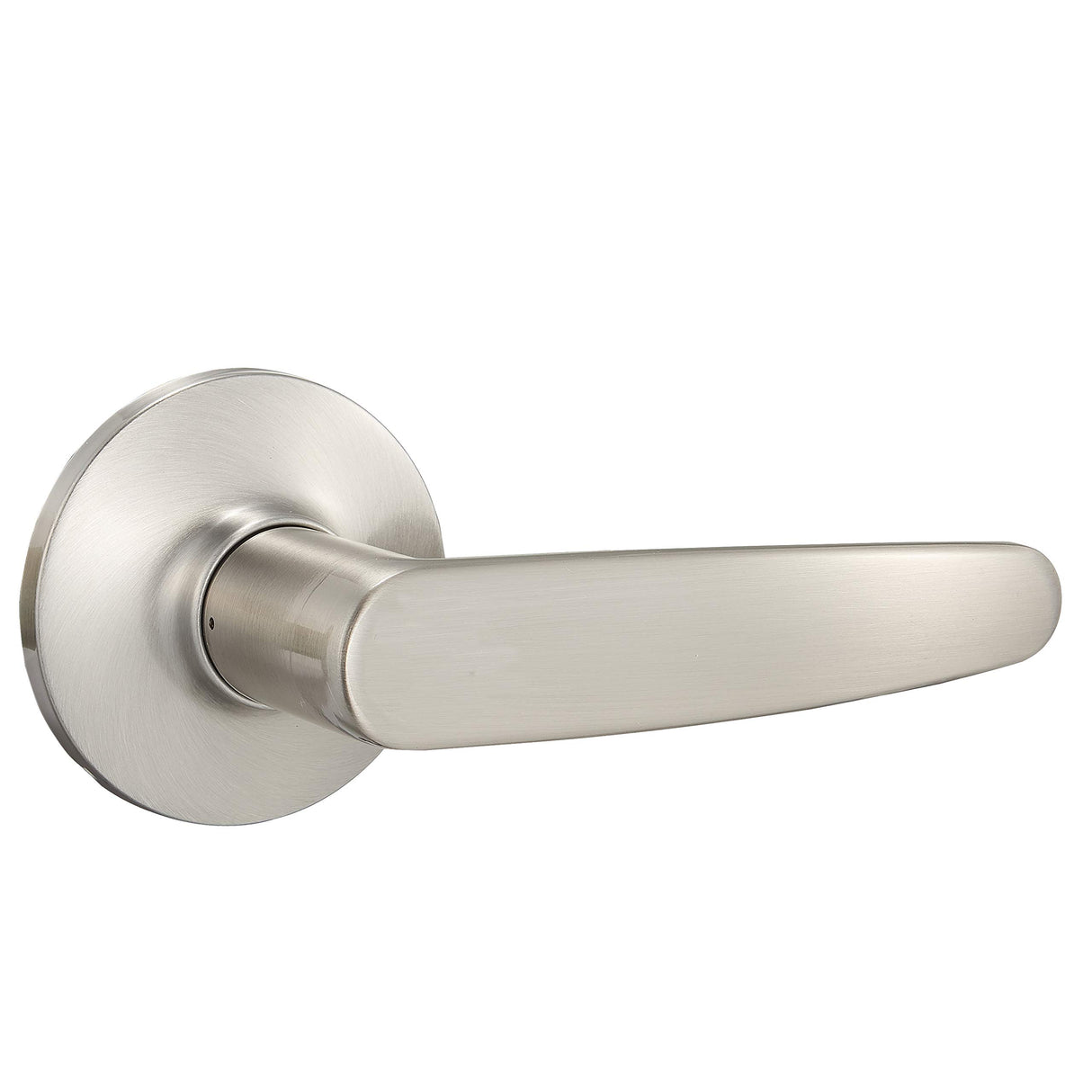Amazon Basics Easy Installation Straight Door Lever, Passage, Satin Nickel, 1-Pack